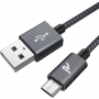 Câble USB / Micro Nylon Tressé RAMPOW RAA8 Gris/Noir - 2m