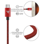 Câble USB / Micro Nylon Tressé RAMPOW RAA10 Rouge/Noir - 2M