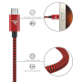 Câble USB / Micro Nylon Tressé RAMPOW RAA24 Rouge/Noir - 20cm - Pack de 2
