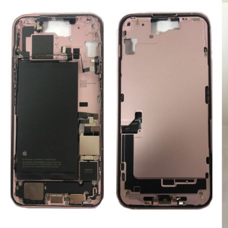 Chassis Arrière iPhone 15 Plus sans Vitre Arrière avec Batterie Rose (Origine Demonté) Grade A