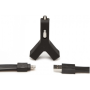 Kit Chargeur allume-cigare USB*2 + Cable Lighting TYLT 2.1A MFi - Noir